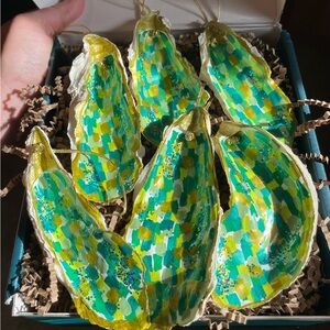 Hand Painted Oyster Shell Ornaments